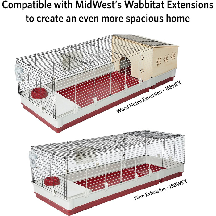 Клітка Midwest Deluxe для кроликів і морських свинок, XL, біло-червона