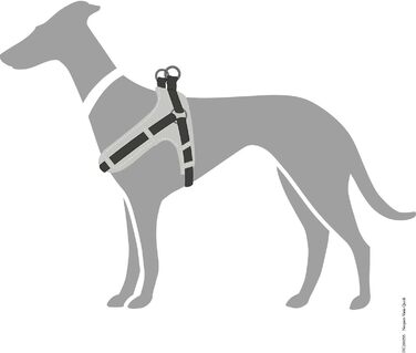 Нашийник для собак HUNTER Neopren Vario Quick, чорний/сірий, розмір L, нейлон, неопренова підкладка, 3M Scotchlite, регульований, зручний