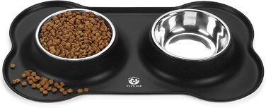 Набір мисок для тварин PET'S HUB з силіконовим килимком (Чорний, Маленький)