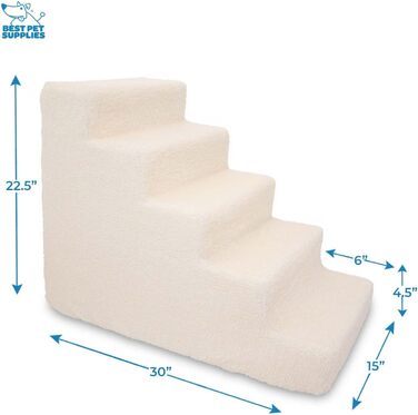 Сходинка для собак та котів Best Pet Supplies - 4 сходинки з пінопласту, неслизькі, для дому, коричневий принт сітки, 45,7 см