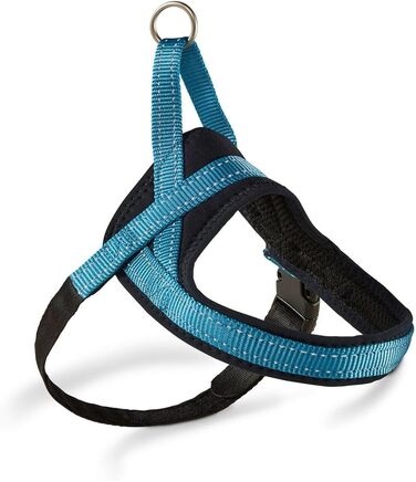 Шлейка для собак Soft & Safe, світловідбивна, розмір 1 (28-35 см), бірюзово-чорна
