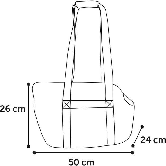 Сумка для собак Pookie Бежева – 50x24x26 см – Фліс з піною – Ручне прання – Страхувальний поводок – Знімний дно – Сумка для зберігання