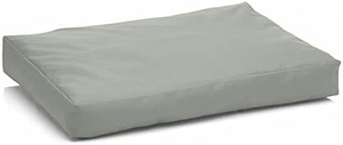 Лягушкове ліжко для собак Juelle з штучної шкіри, м'який матрац та подушка для середніх та великих собак, товщина борту, Boss M-XL (100x75 см, світло-сірий)