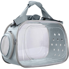 Транспортна переноска для собак та котів PETCUTE, складана та миється, сумка-переноска для кота/маленької собаки, переноска з плечовим ременем, зручна ручка, для подорожей літаком (сіра)