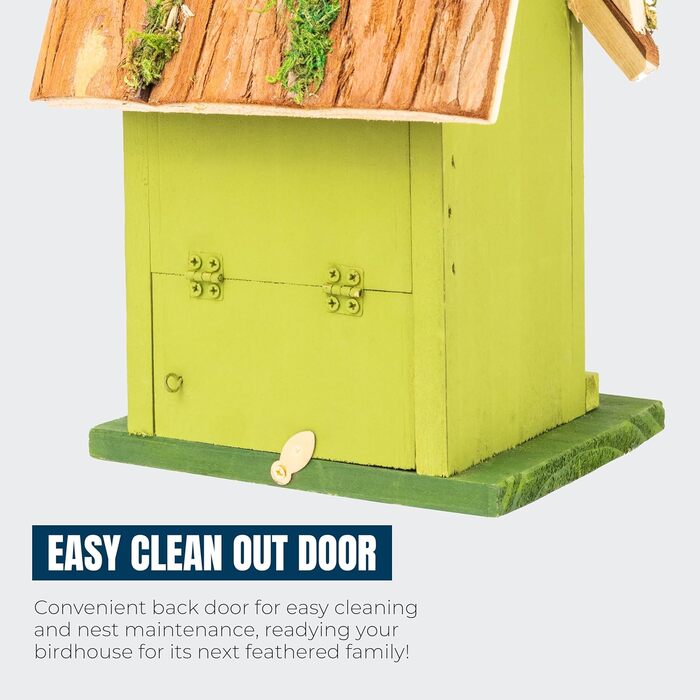 Дерев'яний будиночок для птахів MEKKAPRO Rustikales - ручної роботи, з натуральними деталями, для саду