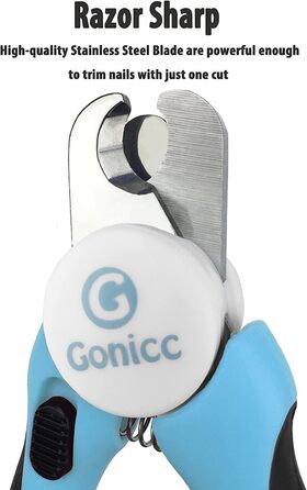 Професійний тример для кігтів собак і котів gonicc з пилкою – нержавіюча сталь, високоякісна когтерізка для домашніх і дрібних тварин
