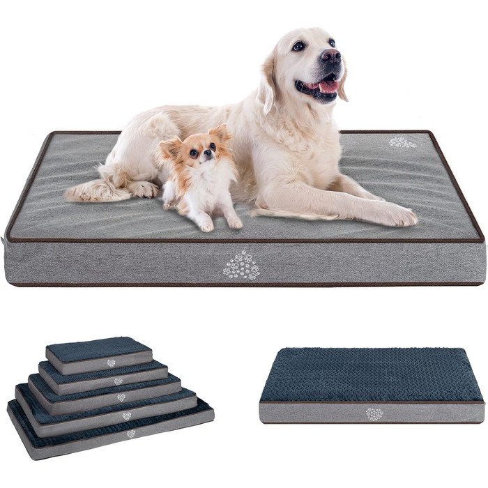 Лежанка для собак Vankean, водовідштовхувальний підклад, знімна та пральна наволочка (прохолодна та тепла), лежанка для переноски, морська блакитна, X-Large