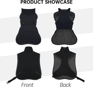 Зимовий теплий накид для такси, чорний L. Водонепроникний, з захистом живота та отвором для повідка. Ідеальний для великих собак.