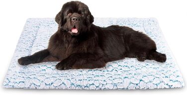 Крісло-ліжко для собак середніх порід, 75x50 см, м'який ворс, антиковзаюча підкладка, блакитний колір, дизайн 