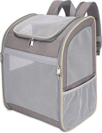 Рюкзак-переноска для собак та котів ALLSOPETS, рюкзак для тварин з безпечним ременем, світловідбиваючими смугами, для подорожей (Хакі)