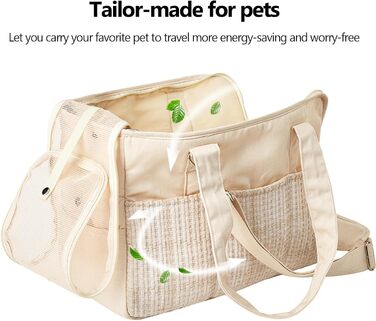 Сумка-переноска для собак та котів, складана, бавовняна, бежева