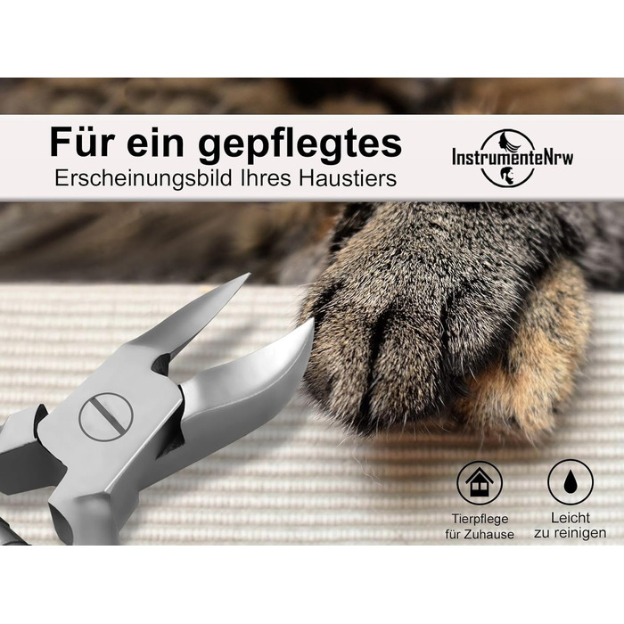 Професійний триммер для кігтів собак та котів Kraftvolle Krallenschneider з нержавіючої сталі, 14 см, з амортизуючою пружиною та блокуванням