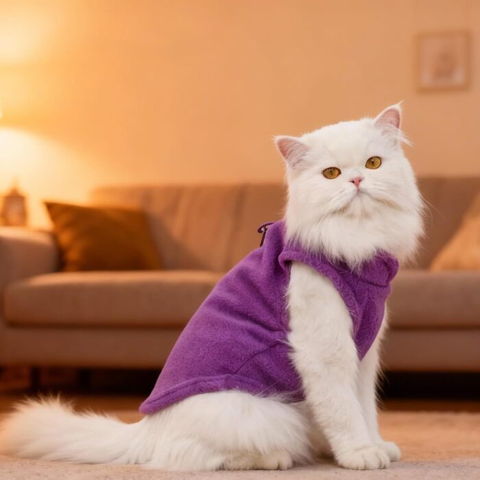 Теплий флісовий светр для собак та котів на зиму (3 шт., сірий+зелений+бежевий) з кільцем D, фліс