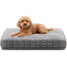 Ортопедичний килимок для собак - м'який лежак для тварин, неслизький, теплий, сірий, 60x45x12 см