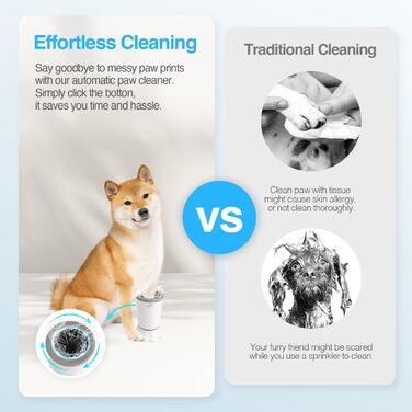 Автоматичний очисник лап для собак ALL FOR PAWS: 2 швидкості, м'які щетинки, USB-зарядка, для маленьких та середніх порід