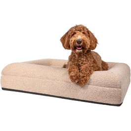 Ортопедичне ліжко для собак Bouclé, бежеве, з піною Memory Foam (M)