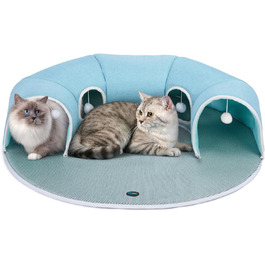 Туннель для котів Ownpets з ліжком, килимком-охолоджувачем та іграшкою, діаметр 25 см