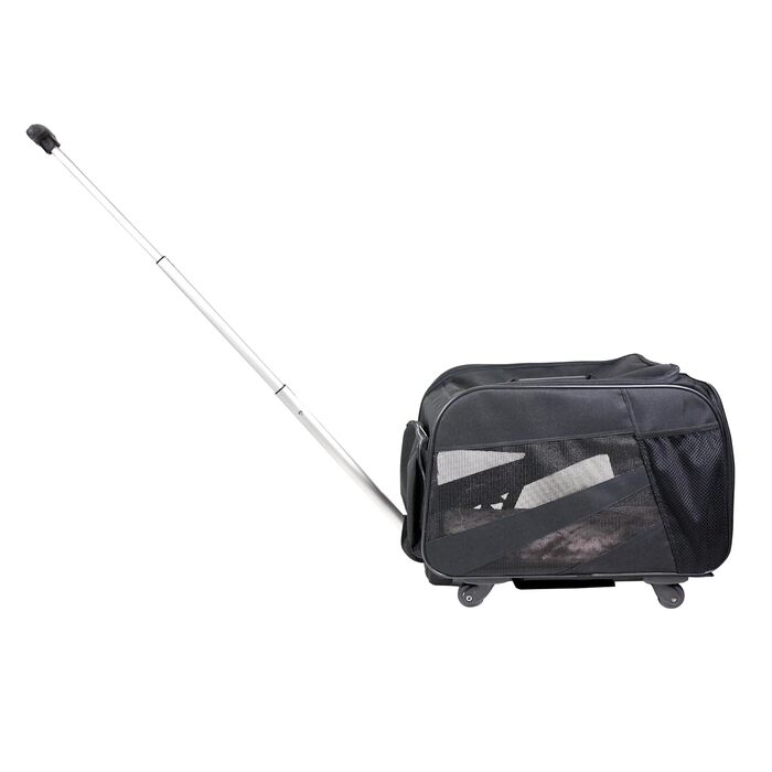 Pet Smart Cart DBEST Products: велика чорна сумка-переноска на колесах для собак та котів, складана, для подорожей, розмір 53x30x30 см