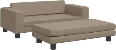 Ляжка для собак, м'який лежак з розширеним спальним місцем, диван-софа для маленьких собак, котів, штучна шкіра (капучино)