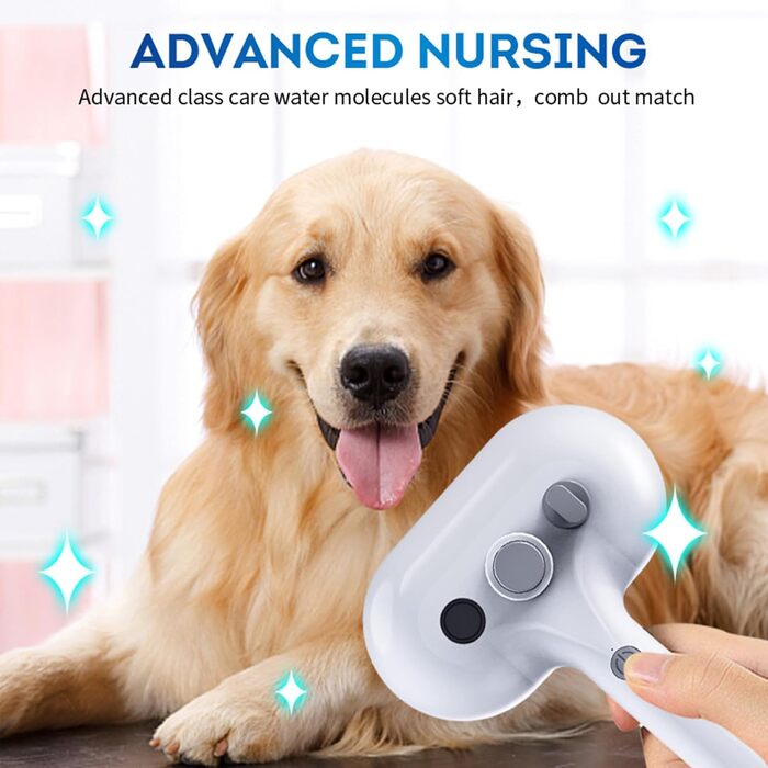 Щітка для котів Sylswx з парою, 3 в 1, для довгої та короткої шерсті, також для собак, проти статичної електрики та ковтунів, біла