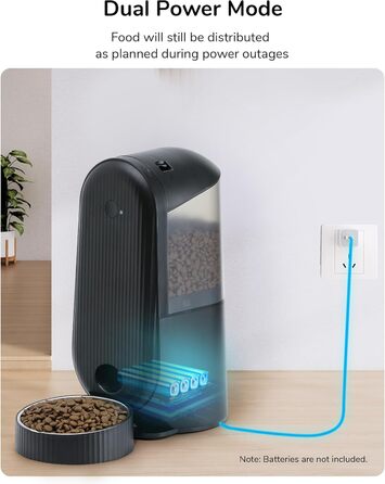 Автоматична годівниця для котів FUKUMARU 4L Wi-Fi, для котів і собак, з програмованим таймером, працює від акумулятора та мережі