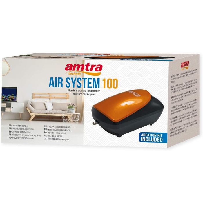 Аератор для акваріума Amtra AIR System 360, чорний/помаранчевий