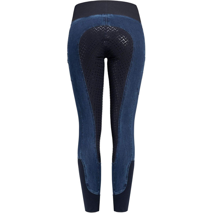Джинсові легінси для верхової їзди RIDERS CHOICE з повним силіконовим покриттям та кишенею для телефону - RidersDeal Collection, 32, Темно-синій
