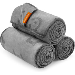 Набір з 3-х простирадл для собак Feandrea, 152x127 см, фланель, сірий, для середніх та великих собак, захист дивану