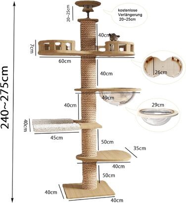 Крізьовбам: Крізьовбам - кігтеточка-гамак для котів, висота 240-275 см, обмотана сизалевим мотузком