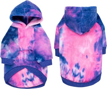 Теплий флісовий світшот з капюшоном для собак, батик, великі та середні породи (5XL, Рожевий)