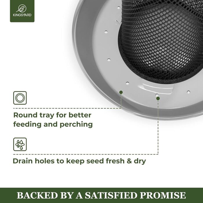 Автомат для годування птахів Kingsyard Distelfinken з нержавіючої сталі, годівниця для насіння Niger/Stieglitz, 1,1 кг, великий об'єм, антик-мідь (сірий)