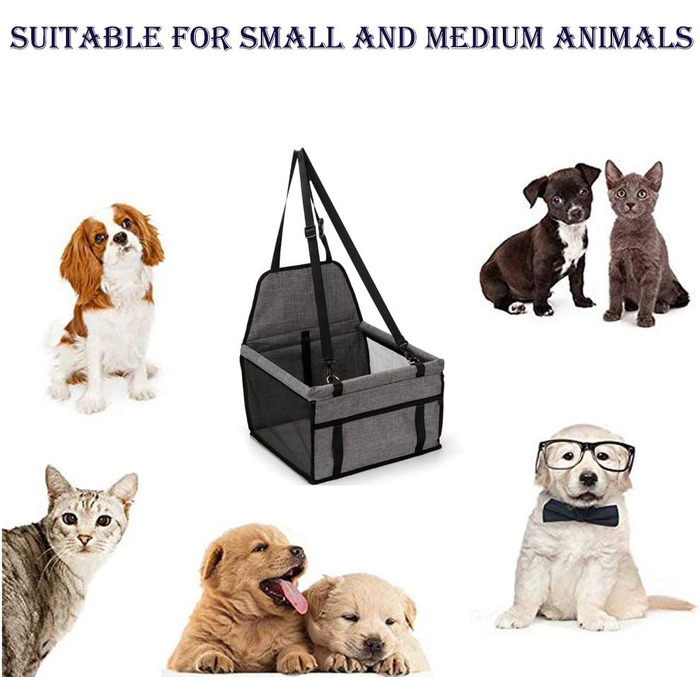 Крісло-підвищення для собак MENGQI - водовідштовхувальний, дихаючий килимок для авто, безпечний, миючий, з оксфордської тканини (колір: коричневий)