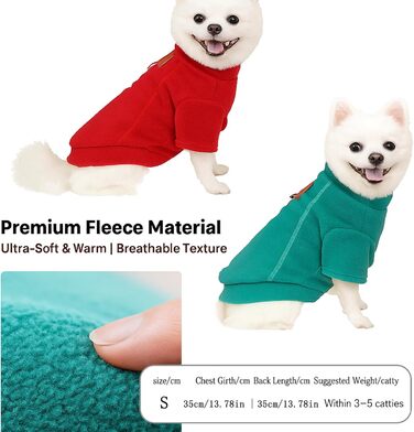 Теплий та м'який пуловер з флісу для собак, стильний пуловер для цуценят, розміри S-XL, одяг для маленьких собак, зимова куртка для цуценят, з D-кільцем, можна прати в пральній машині