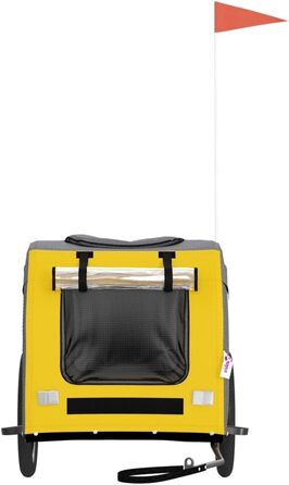 Причіп для велосипеда для собак та котів, жовто-сірий, Oxford-Gewebe та залізо