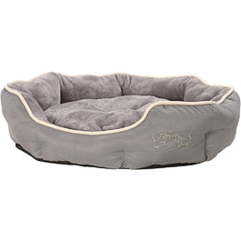 Ліжко для собак і котів Dehner Lieblinge Sammy овальне 70x65x14 см, поліестер, сіре