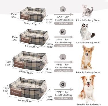 Ортопедичне ліжко для собак PETCUTE середнього та великого розміру. М'яке ліжко-софа для собак з знімним та пральним чохлом, антиковзаюче дно, сіре, для підтримки спини (L, сірий класичний)