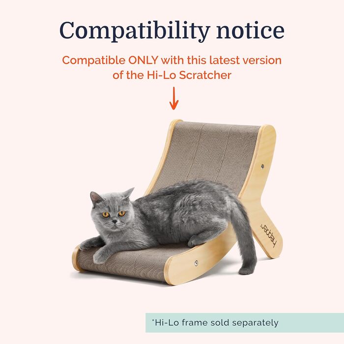 Котячий будиночок Hepper Hi-Lo з картонного каркасу та металевого підрамника - 3 позиції, для кішок, картонний котячий шкребок, активує м'язи, підходить для великих котів