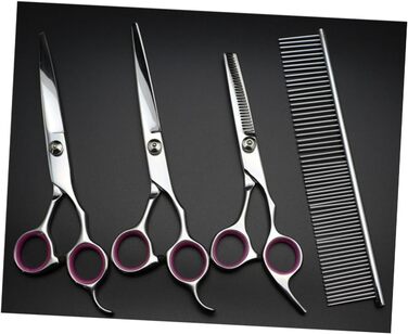 Набір для стрижки домашніх тварин Sosoport (4 шт.): стригуча, філірувальна ножиці, гребінець, тканина. Для собак та котів.