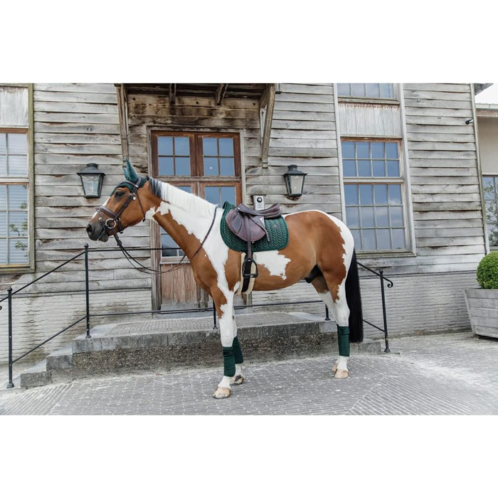 Kentucky Horsewear Schabracke Velvet Pearls - підкова для коня, розмір SR, колір Pine Green