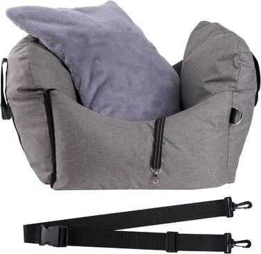 Автомобільний лежак для собак, знімний та миючий, неслизький, для маленьких та середніх собак, з ременями безпеки та бічними кишенями, підходить для будь-якого авто