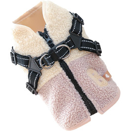 Тепла жилетка для собак з флісовою підкладкою, з отвором для шлейки. Ідеально для прогулянок та активного відпочинку восени. Підходить для маленьких та середніх порід. Кольори: зелено-білий, рожево-білий.