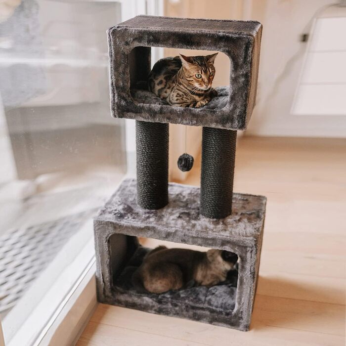 Дряпка-кігтеточка CanadianCat Columbia для котів, 60x36x110 см, антрацит