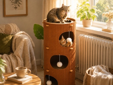 Будник для котів KUNERT, коричневий, круглий (90 см x 37 см x 90 см)