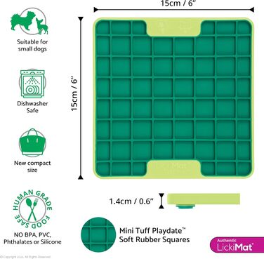 Килимок для собак LICKIMAT Mini Tuff: повільне годування, розвага та зменшення тривоги, рожевий (зелений, Playdate)