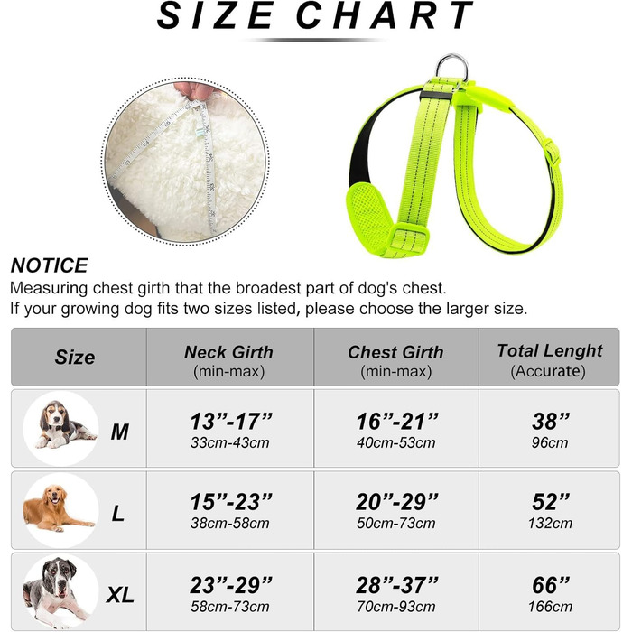 Світлодіодне обіднє намисто для собак PZRLit, світловідбиваючий жилет для собак, перезаряджуваний, м'який, регульований (зелений, середній)