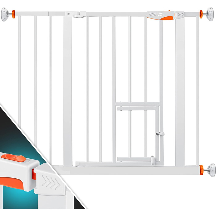 Захист для воріт KIDIZ®: сітка для дітей, тварин, без свердління, розширювана, для воріт та сходів, помаранчевий (88-101 см)