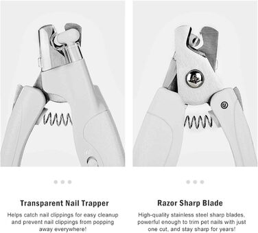 Професійний триммер для нігтів домашніх тварин з LED-підсвічуванням: для собак та котів середніх та маленьких порід, з високоякісною заточкою та пилочкою