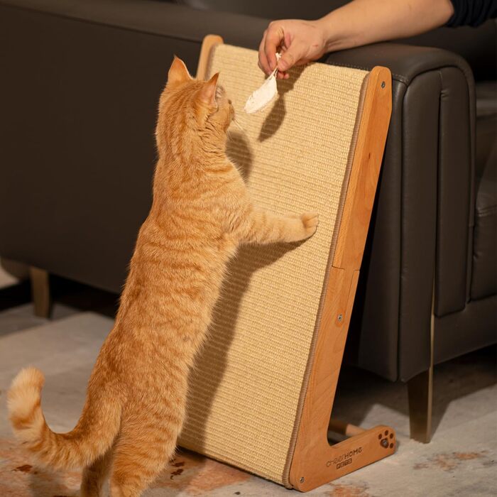 Котячий когтетоп CheerPals L-подібний з сизалю та масиву буку (63см)