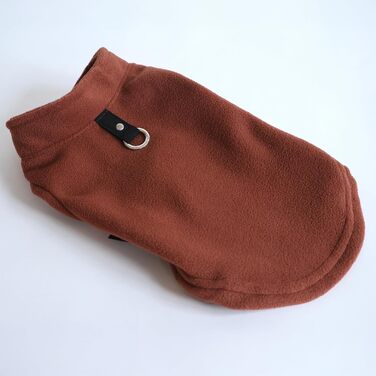 Тепла жилетка для собак та котів Jacko & Co з кільцем для повідка – м'яка, легка, дихаюча для цуценят, дрібних, середніх собак, кошенят, кішок, чихуахуа, тепла на осінь/зиму (S (1.8-2.7 кг), шоколадно-коричнева)