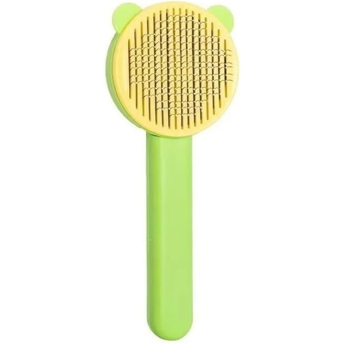 Гребінець для собак та котів зі сталевими голками, зелений - аксесуар для грумінгу